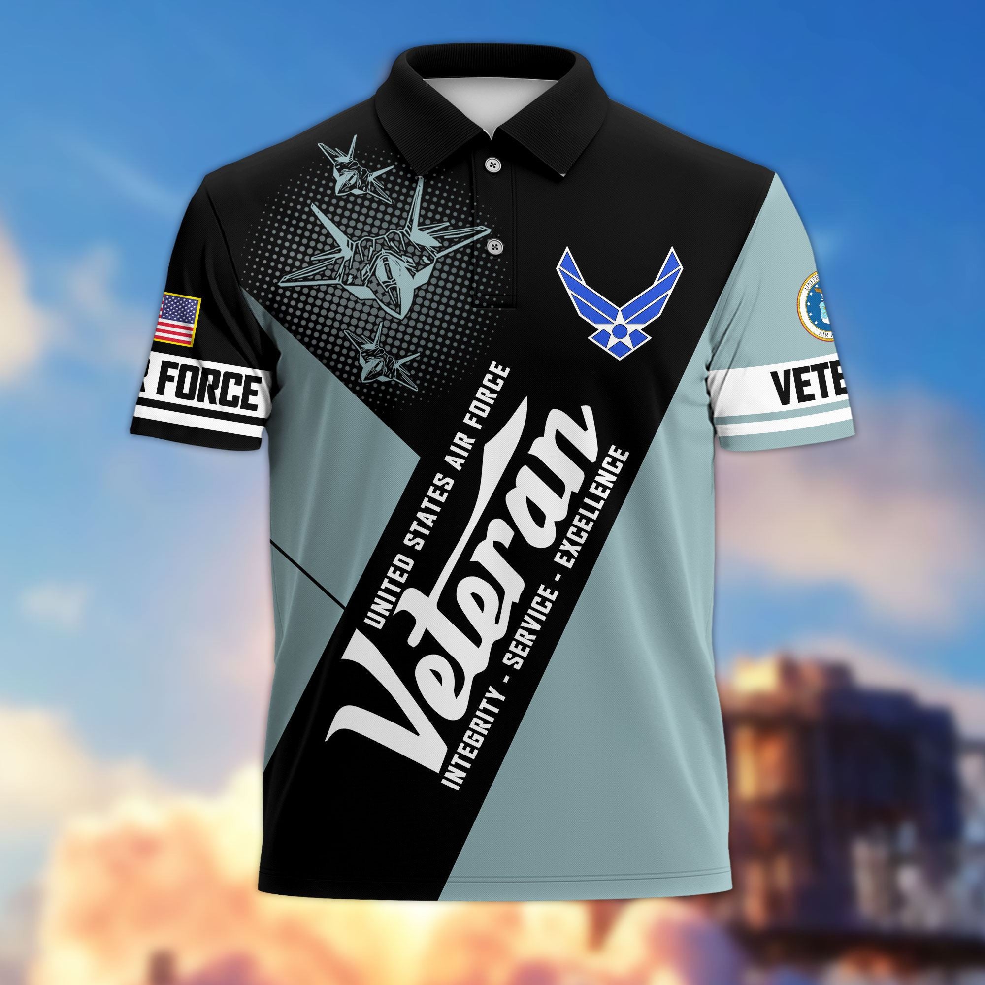 Premium US Veterans Polo Shirt, Gifts For US Veterans, Gifts On Father's Day, Veterans Day.