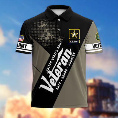 Premium US Veterans Polo Shirt, Gifts For US Veterans, Gifts On Father's Day, Veterans Day.