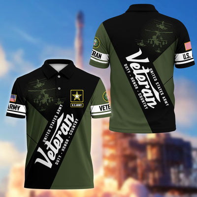 Premium US Veterans Polo Shirt, Gifts For US Veterans, Gifts On Father's Day, Veterans Day.