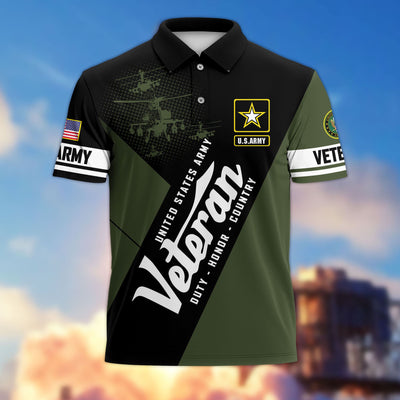 Premium US Veterans Polo Shirt, Gifts For US Veterans, Gifts On Father's Day, Veterans Day.