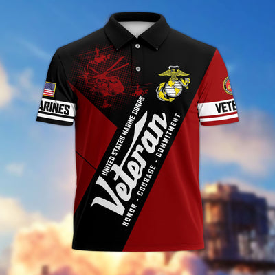 Premium US Veterans Polo Shirt, Gifts For US Veterans, Gifts On Father's Day, Veterans Day.