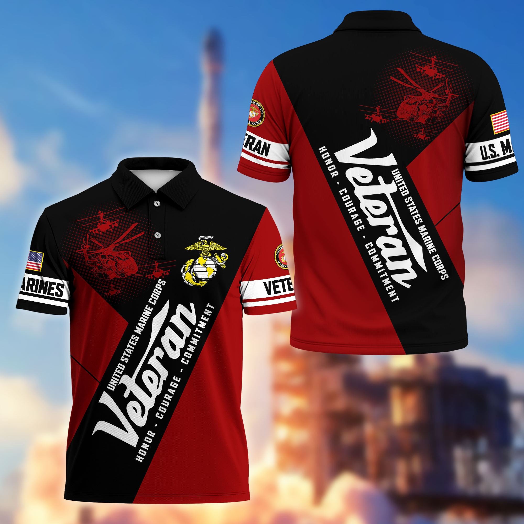 Premium US Veterans Polo Shirt, Gifts For US Veterans, Gifts On Father's Day, Veterans Day.