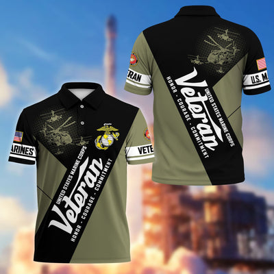 Premium US Veterans Polo Shirt, Gifts For US Veterans, Gifts On Father's Day, Veterans Day.