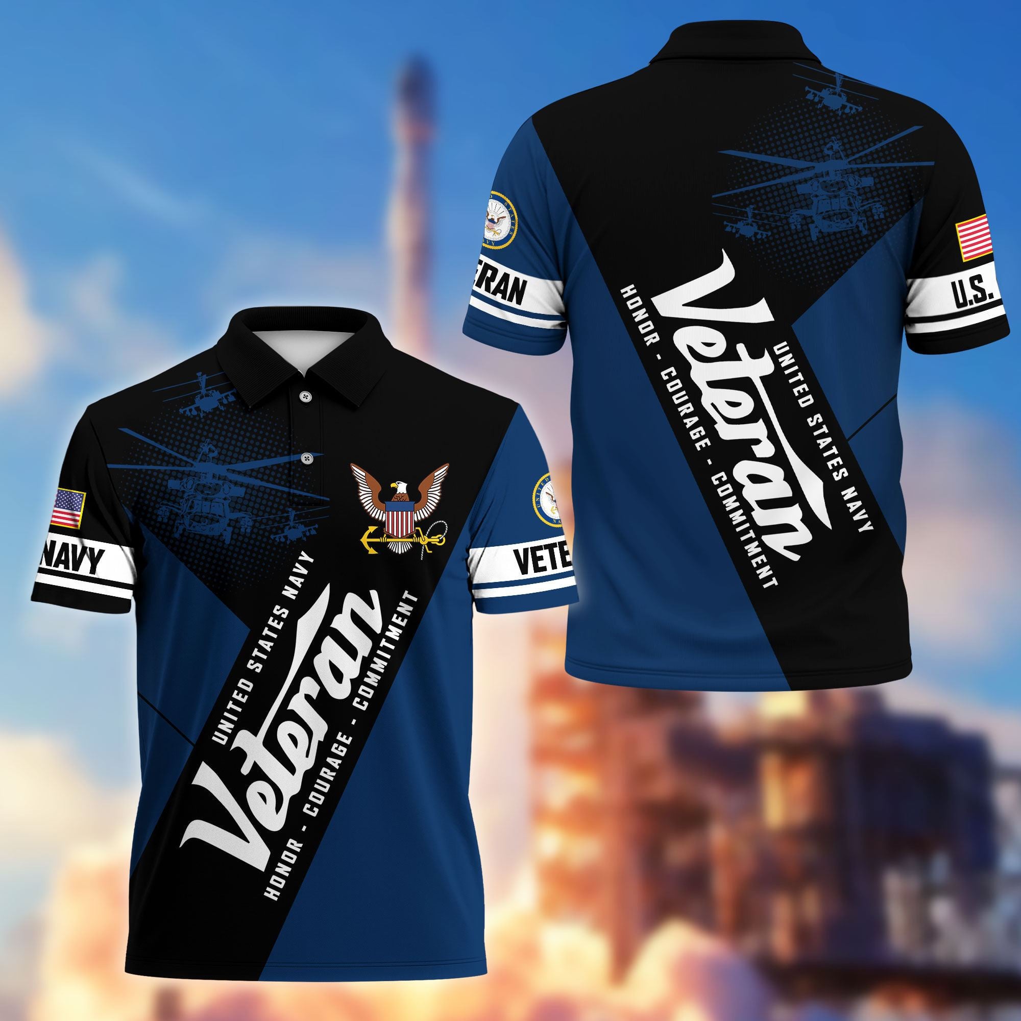 Premium US Veterans Polo Shirt, Gifts For US Veterans, Gifts On Father's Day, Veterans Day.