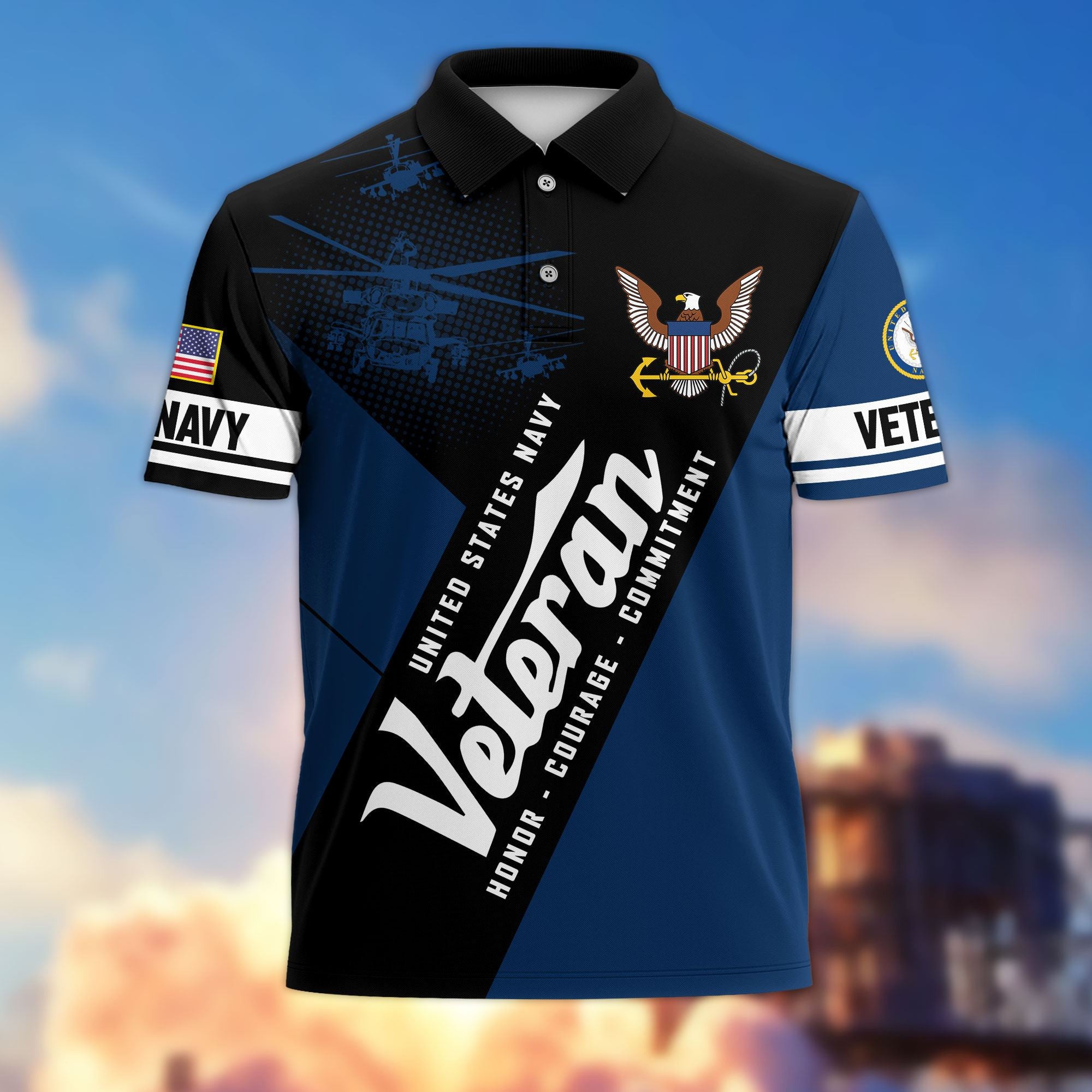 Premium US Veterans Polo Shirt, Gifts For US Veterans, Gifts On Father's Day, Veterans Day.