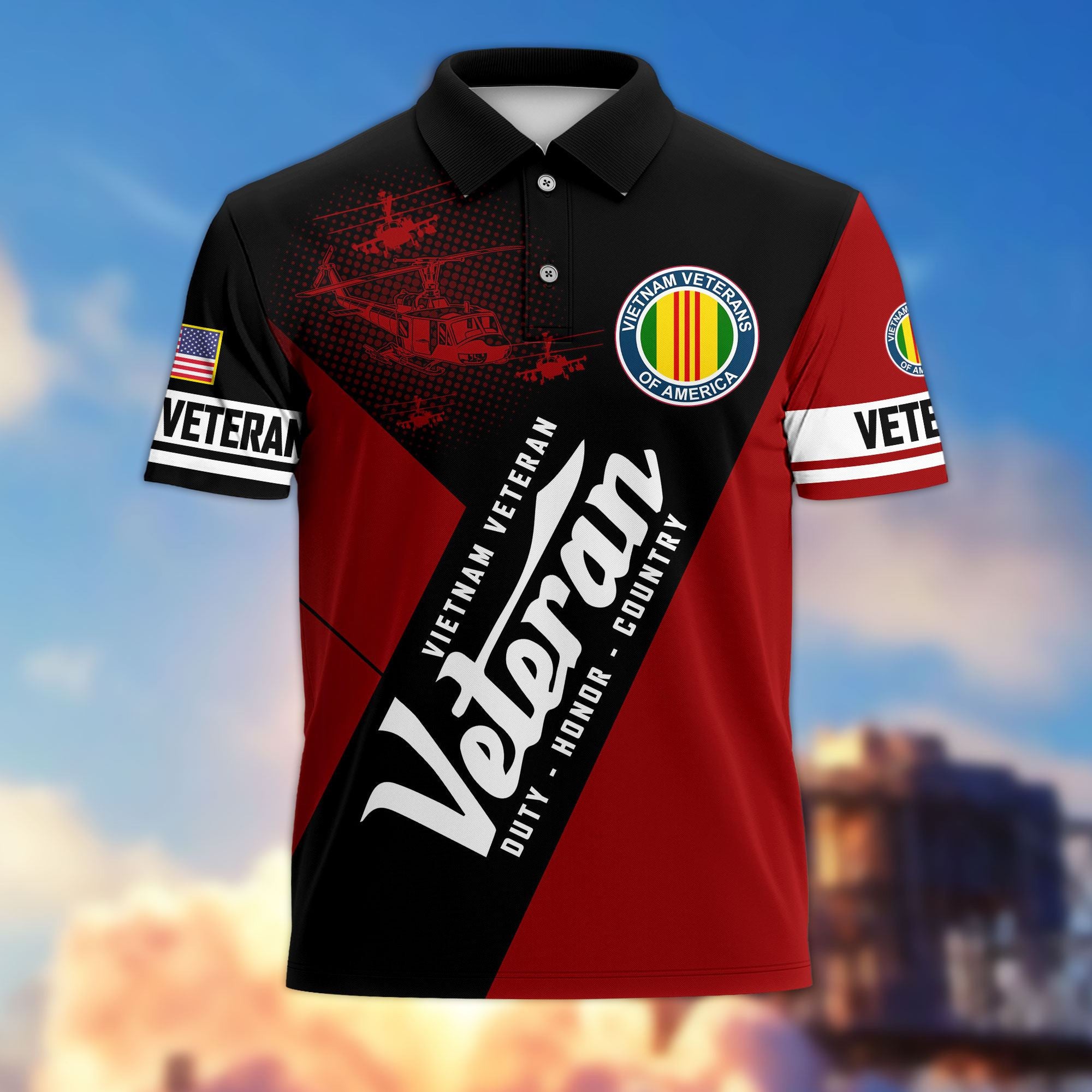 Premium US Veterans Polo Shirt, Gifts For US Veterans, Gifts On Father's Day, Veterans Day.