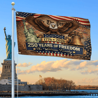 Premium Custom America 250th Anniversary Grommet Flag, America 250th Flag, America 250th Birthday, Best Gifts On Independence Day, Veterans Day.