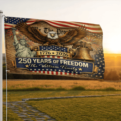Premium Custom America 250th Anniversary Grommet Flag, America 250th Flag, America 250th Birthday, Best Gifts On Independence Day, Veterans Day.