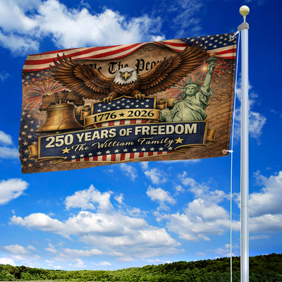 Premium Custom America 250th Anniversary Grommet Flag, America 250th Flag, America 250th Birthday, Best Gifts On Independence Day, Veterans Day.