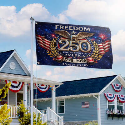 Premium America 250th Anniversary Grommet Flag, America 250th Flag, America 250th Birthday, Best Gifts On Independence Day, Veterans Day.