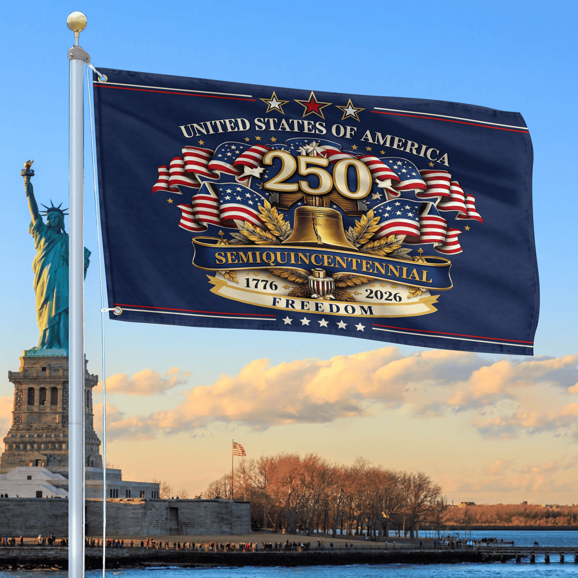 Premium America 250th Anniversary Grommet Flag, America 250th Flag, America 250th Birthday, Best Gifts On Independence Day, Veterans Day.