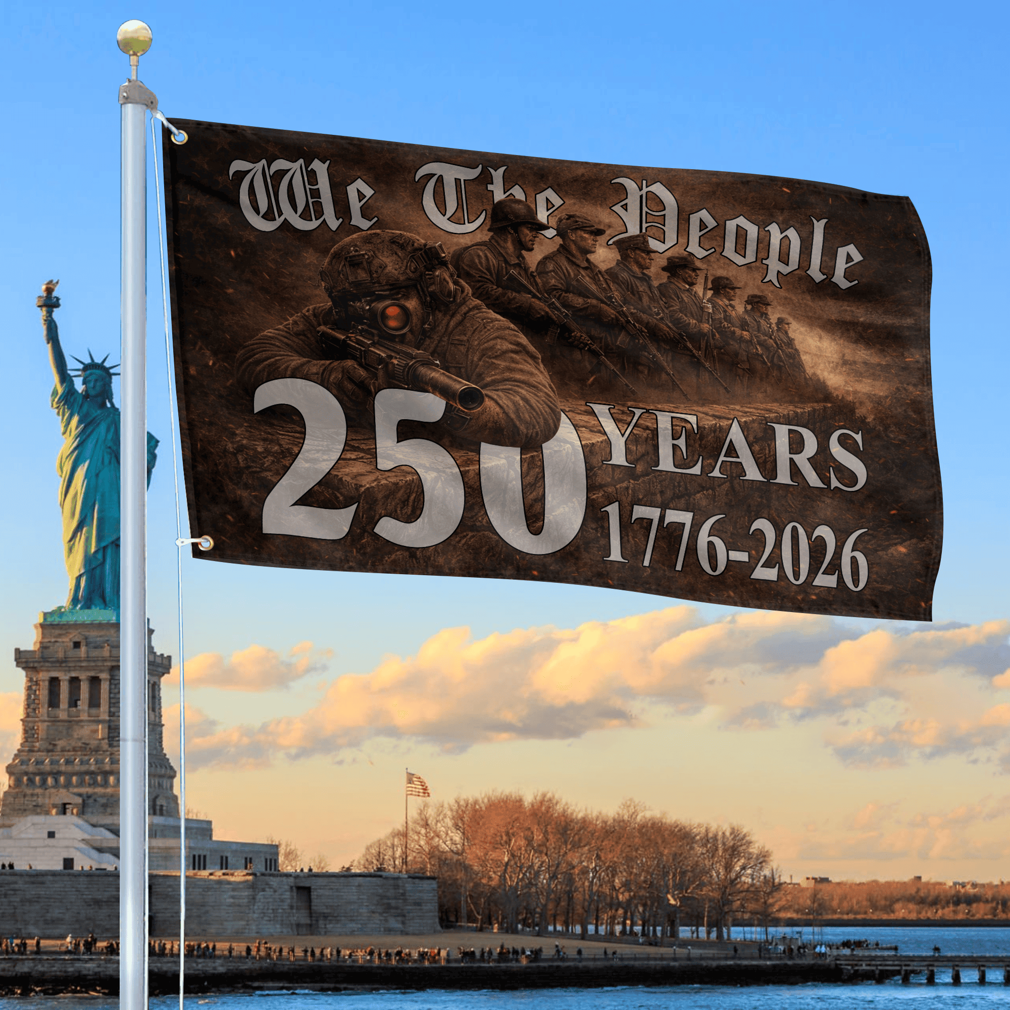 Premium America 250th Anniversary Grommet Flag, America 250th Flag, America 250th Birthday, Best Gifts On Independence Day, Veterans Day.