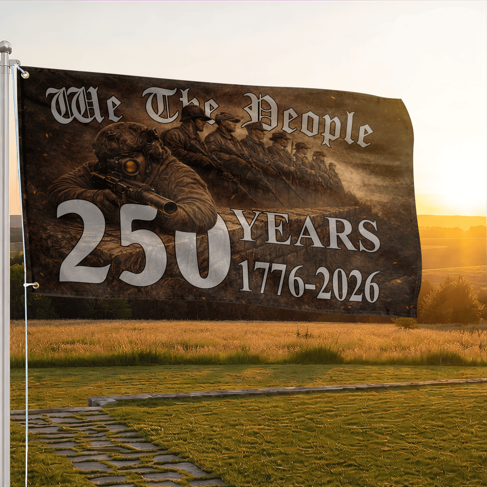 Premium America 250th Anniversary Grommet Flag, America 250th Flag, America 250th Birthday, Best Gifts On Independence Day, Veterans Day.