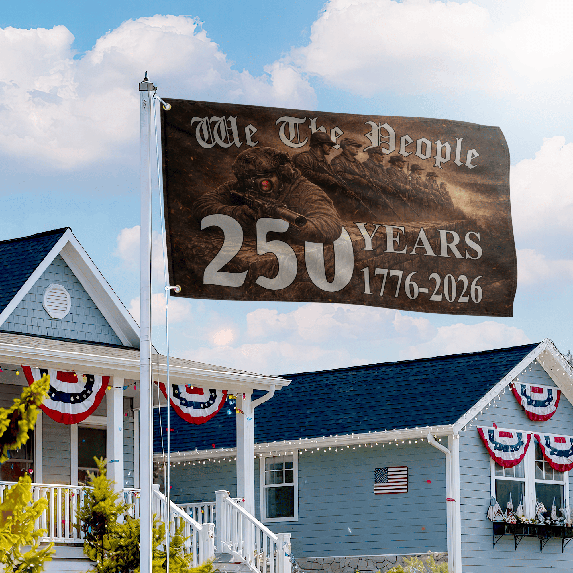 Premium America 250th Anniversary Grommet Flag, America 250th Flag, America 250th Birthday, Best Gifts On Independence Day, Veterans Day.