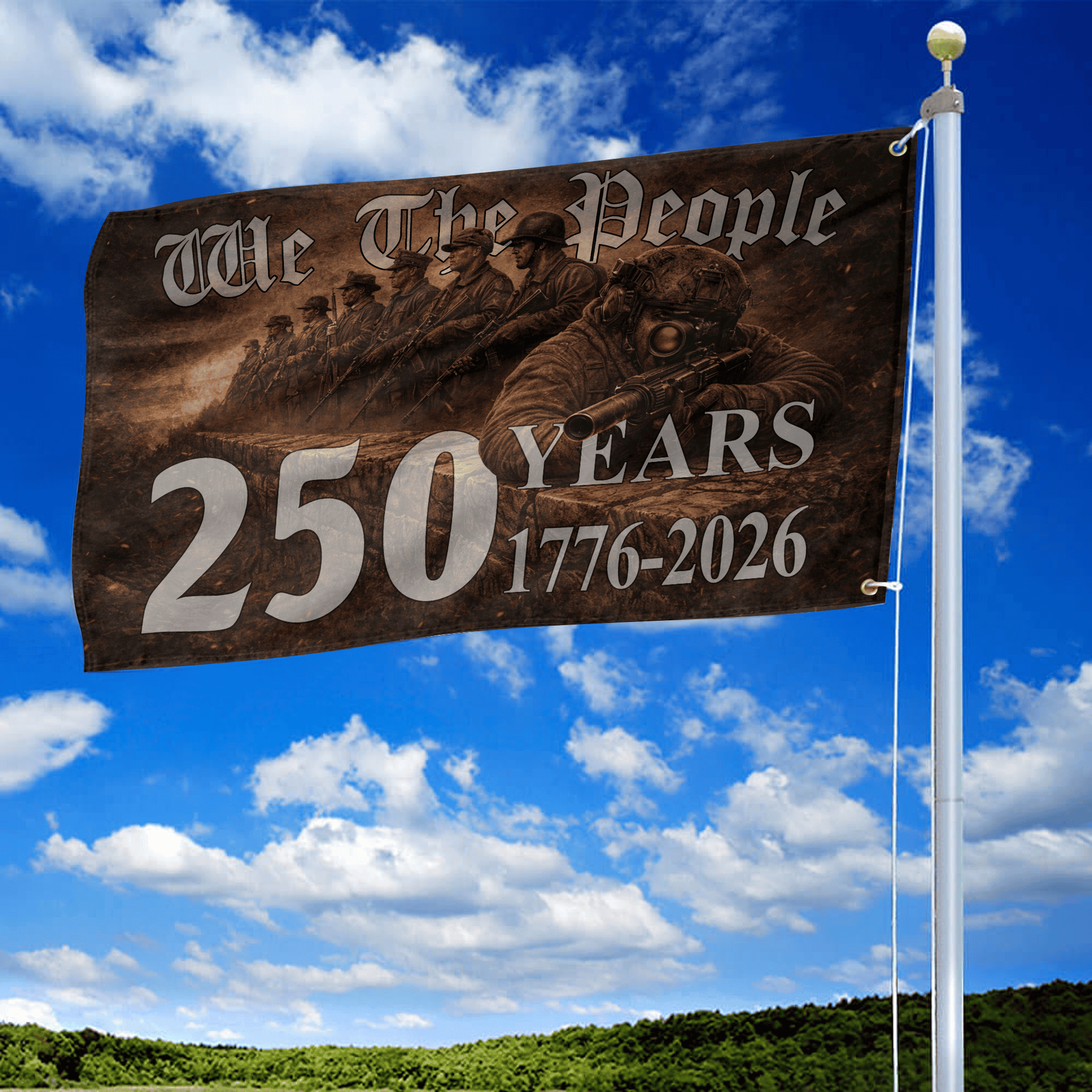 Premium America 250th Anniversary Grommet Flag, America 250th Flag, America 250th Birthday, Best Gifts On Independence Day, Veterans Day.