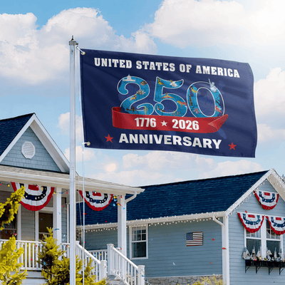 Premium America 250th Anniversary Grommet Flag, America 250th Flag, America 250th Birthday, Best Gifts On Independence Day, Veterans Day.
