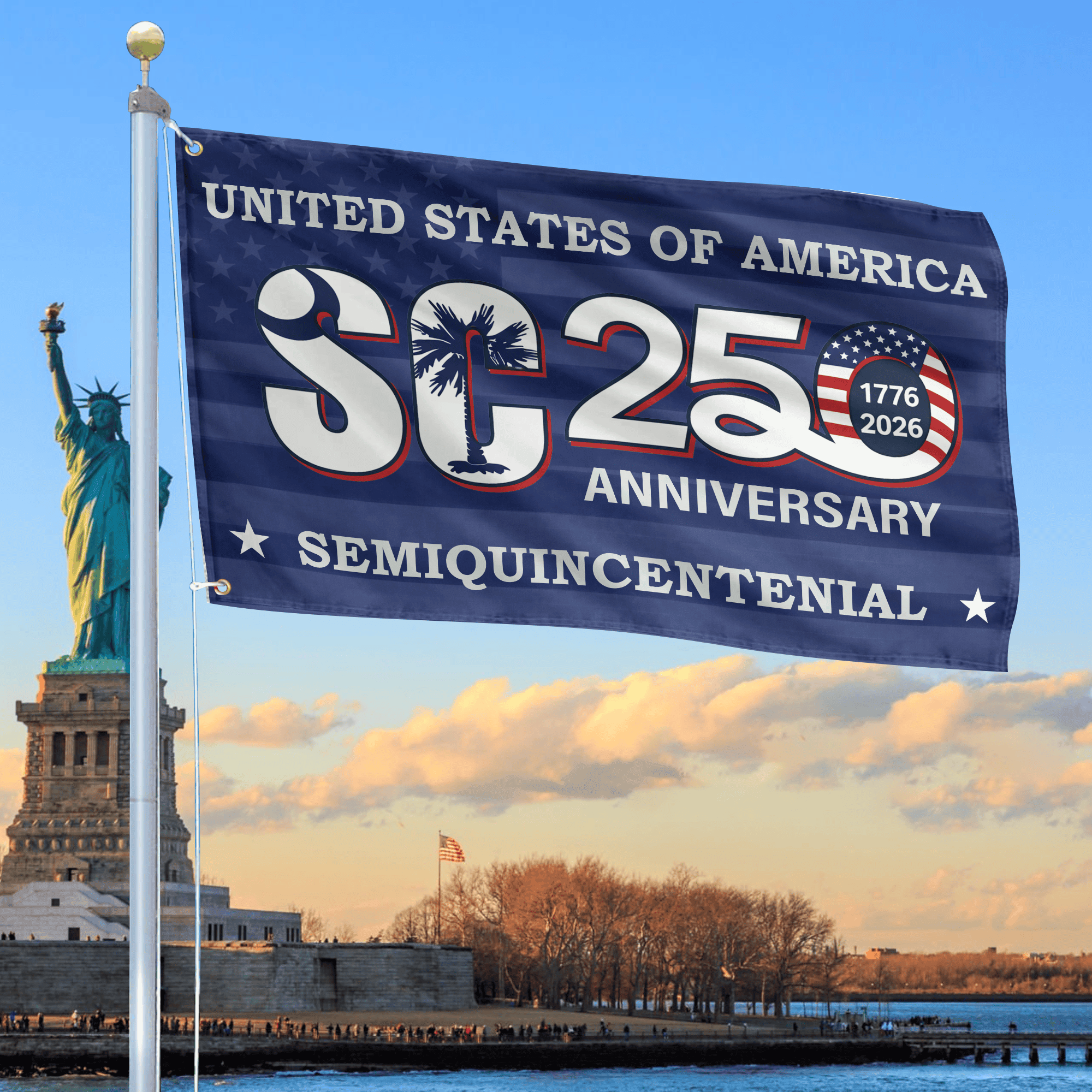 Premium America 250th Anniversary Grommet Flag, America 250th Flag, America 250th Birthday, Best Gifts On Independence Day, Veterans Day.