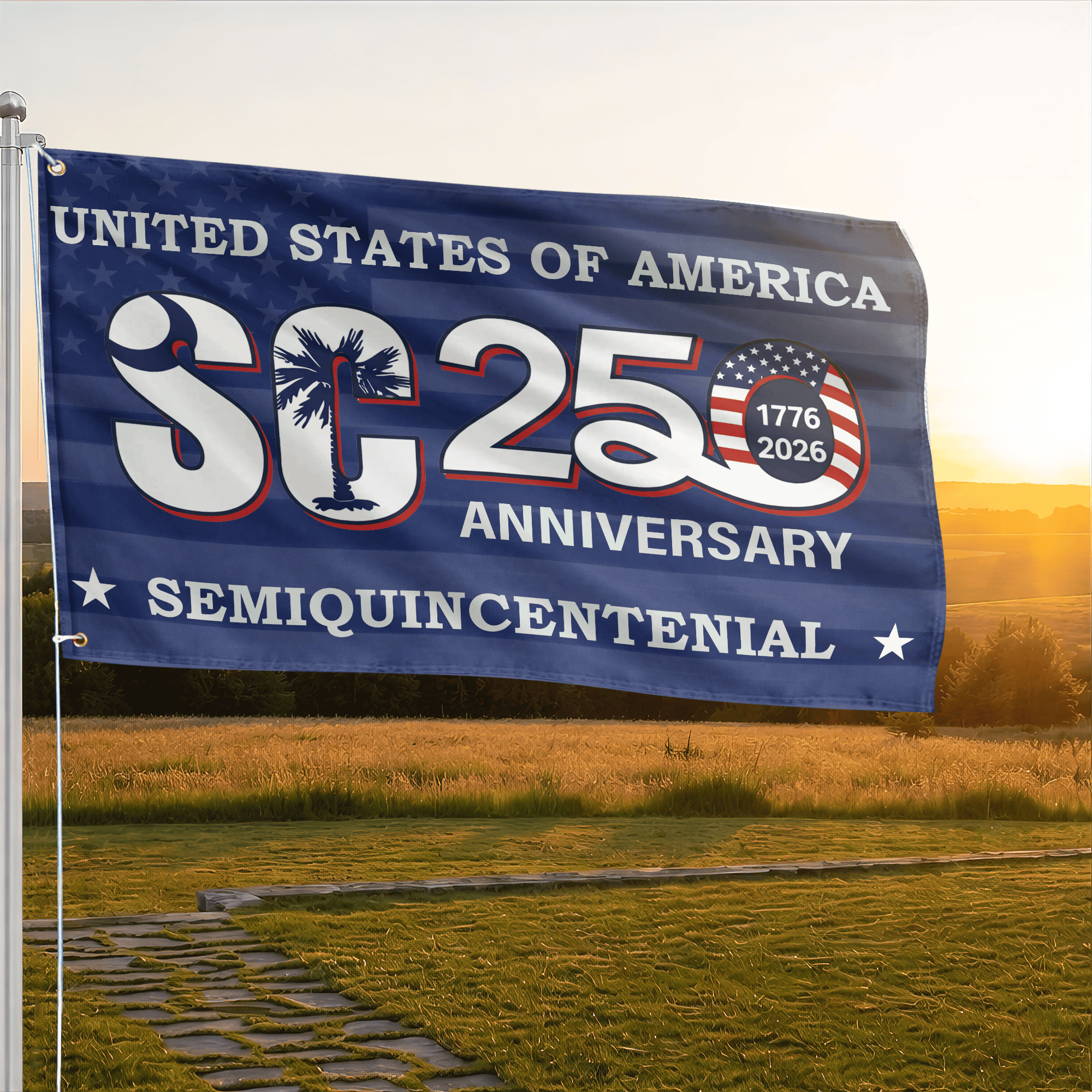 Premium America 250th Anniversary Grommet Flag, America 250th Flag, America 250th Birthday, Best Gifts On Independence Day, Veterans Day.