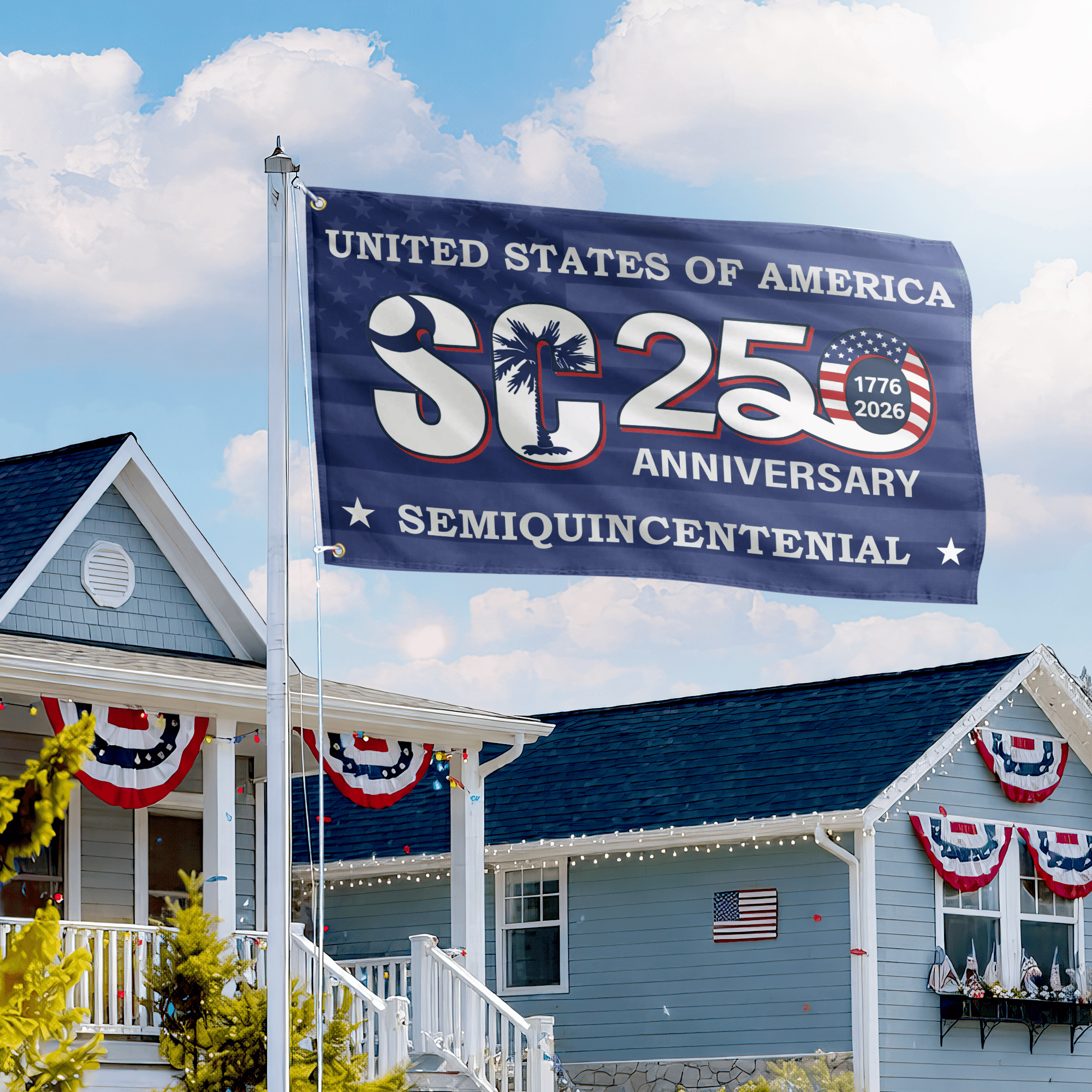 Premium America 250th Anniversary Grommet Flag, America 250th Flag, America 250th Birthday, Best Gifts On Independence Day, Veterans Day.