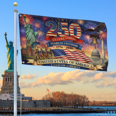 Premium America 250th Anniversary Grommet Flag, America 250th Flag, America 250th Birthday, Best Gifts On Independence Day, Veterans Day.