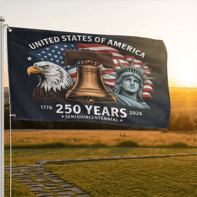 Premium America 250th Anniversary Grommet Flag, America 250th Flag, America 250th Birthday, Best Gifts On Independence Day, Veterans Day.