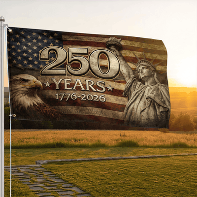 Premium America 250th Anniversary Grommet Flag, America 250th Flag, America 250th Birthday, Best Gifts On Independence Day, Veterans Day.