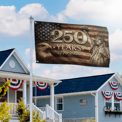 Premium America 250th Anniversary Grommet Flag, America 250th Flag, America 250th Birthday, Best Gifts On Independence Day, Veterans Day.