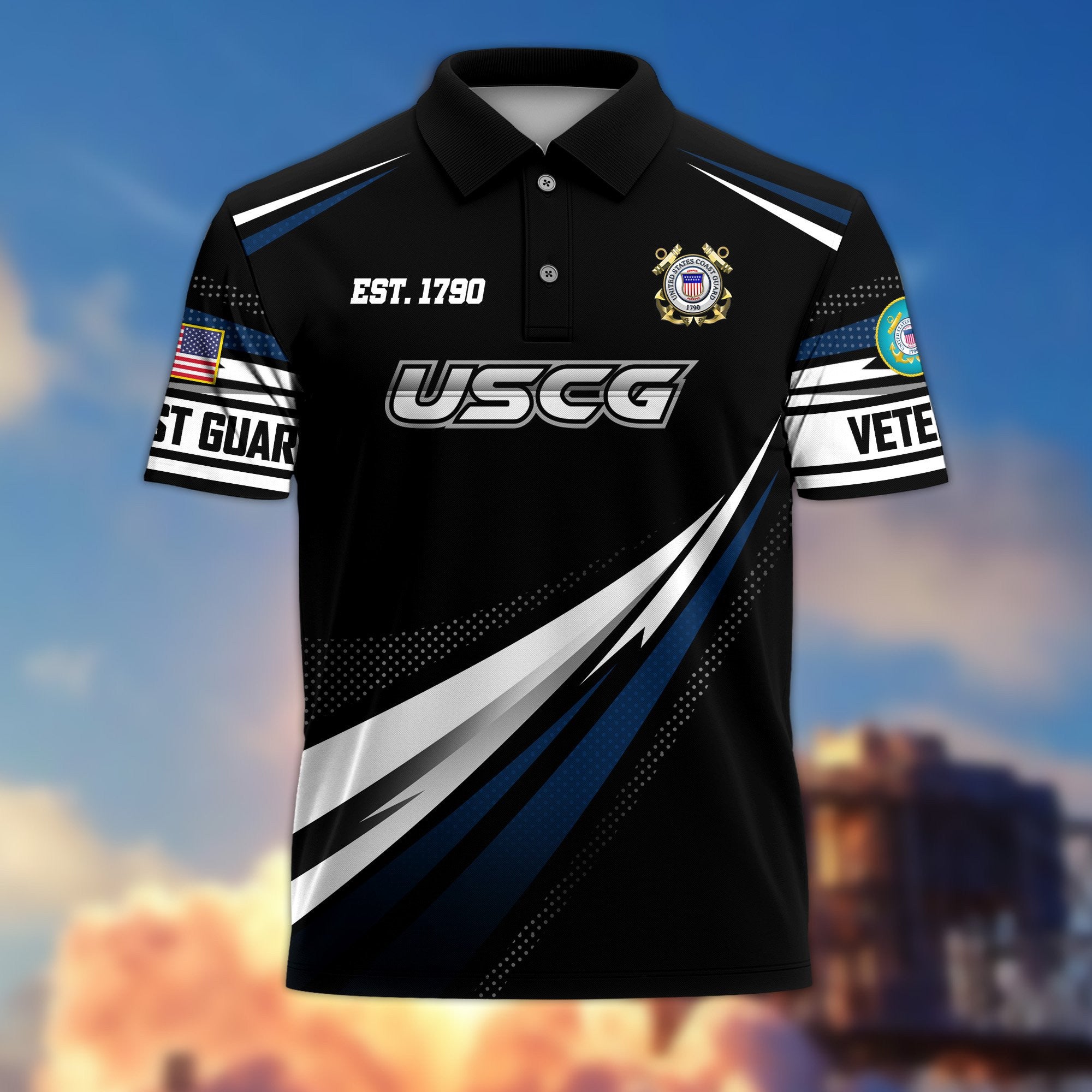 Premium US Veterans Polo Shirt, Gifts For US Veterans, Gifts On Father's Day, Veterans Day.