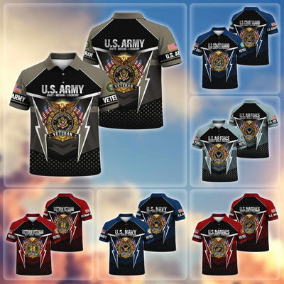 Premium US Veterans Polo Shirt, Gifts For US Veterans, Gifts On Father's Day, Veterans Day.