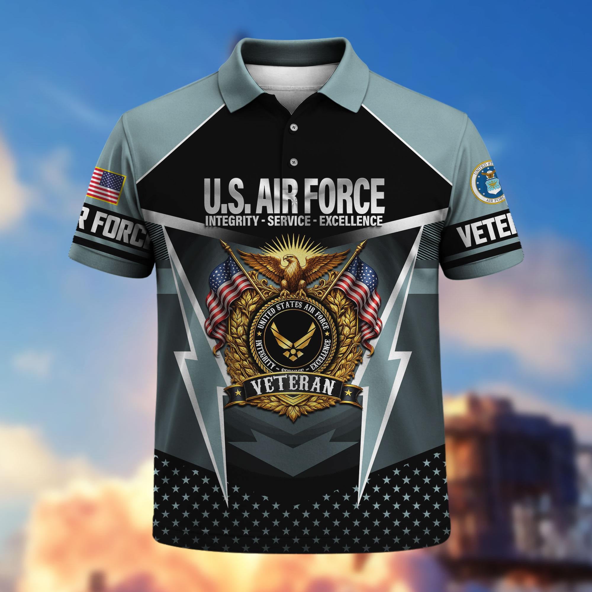 Premium US Veterans Polo Shirt, Gifts For US Veterans, Gifts On Father's Day, Veterans Day.