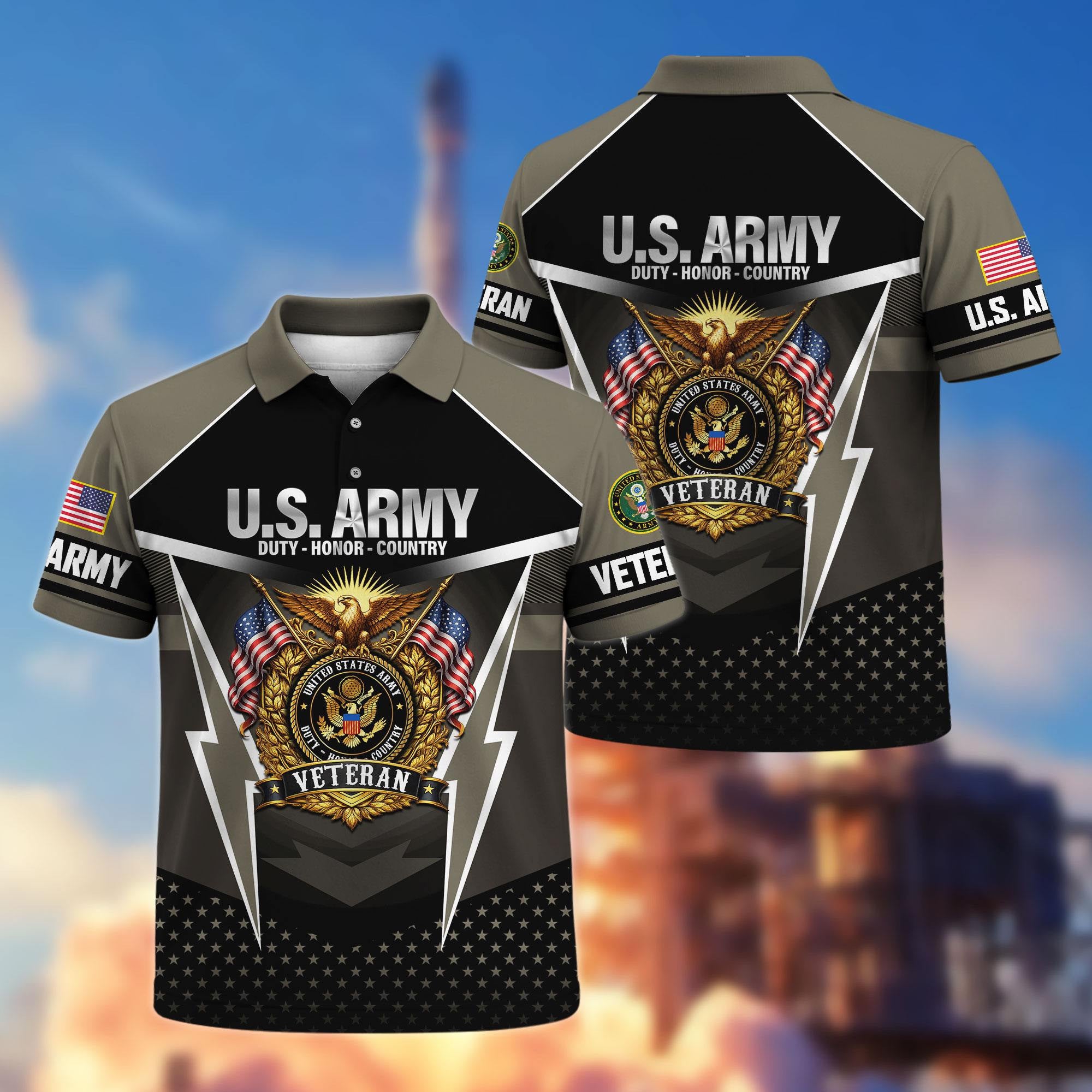 Premium US Veterans Polo Shirt, Gifts For US Veterans, Gifts On Father's Day, Veterans Day.