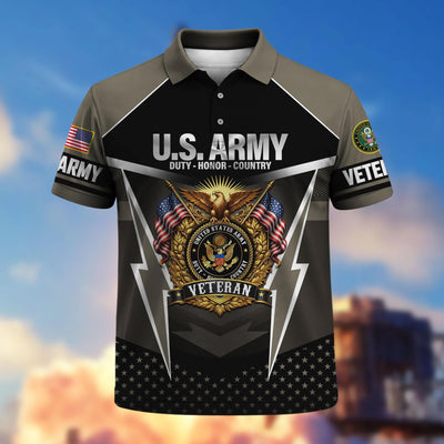 Premium US Veterans Polo Shirt, Gifts For US Veterans, Gifts On Father's Day, Veterans Day.