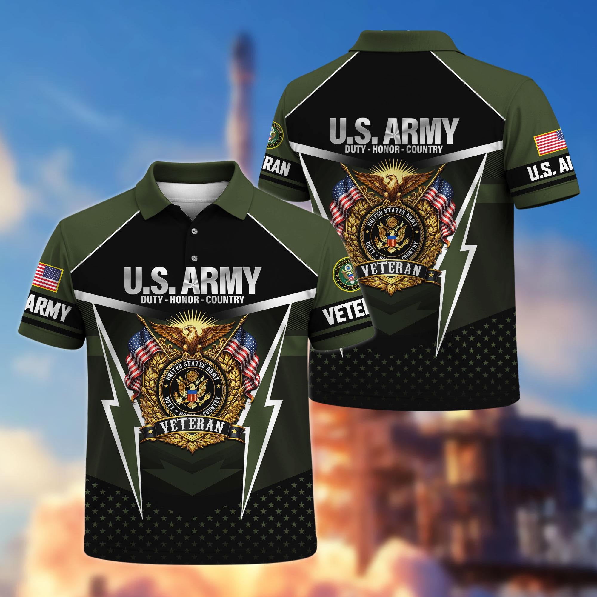Premium US Veterans Polo Shirt, Gifts For US Veterans, Gifts On Father's Day, Veterans Day.