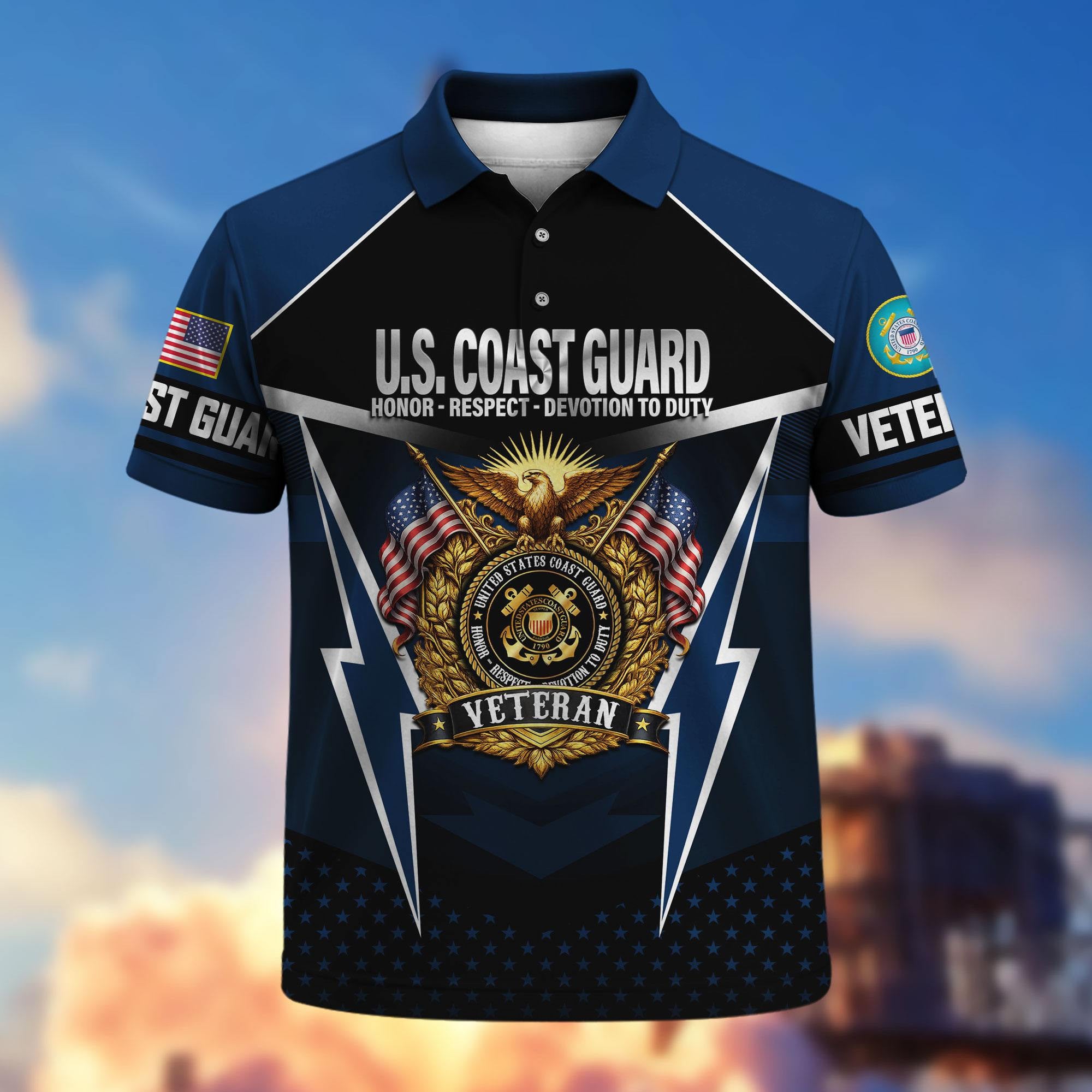 Premium US Veterans Polo Shirt, Gifts For US Veterans, Gifts On Father's Day, Veterans Day.