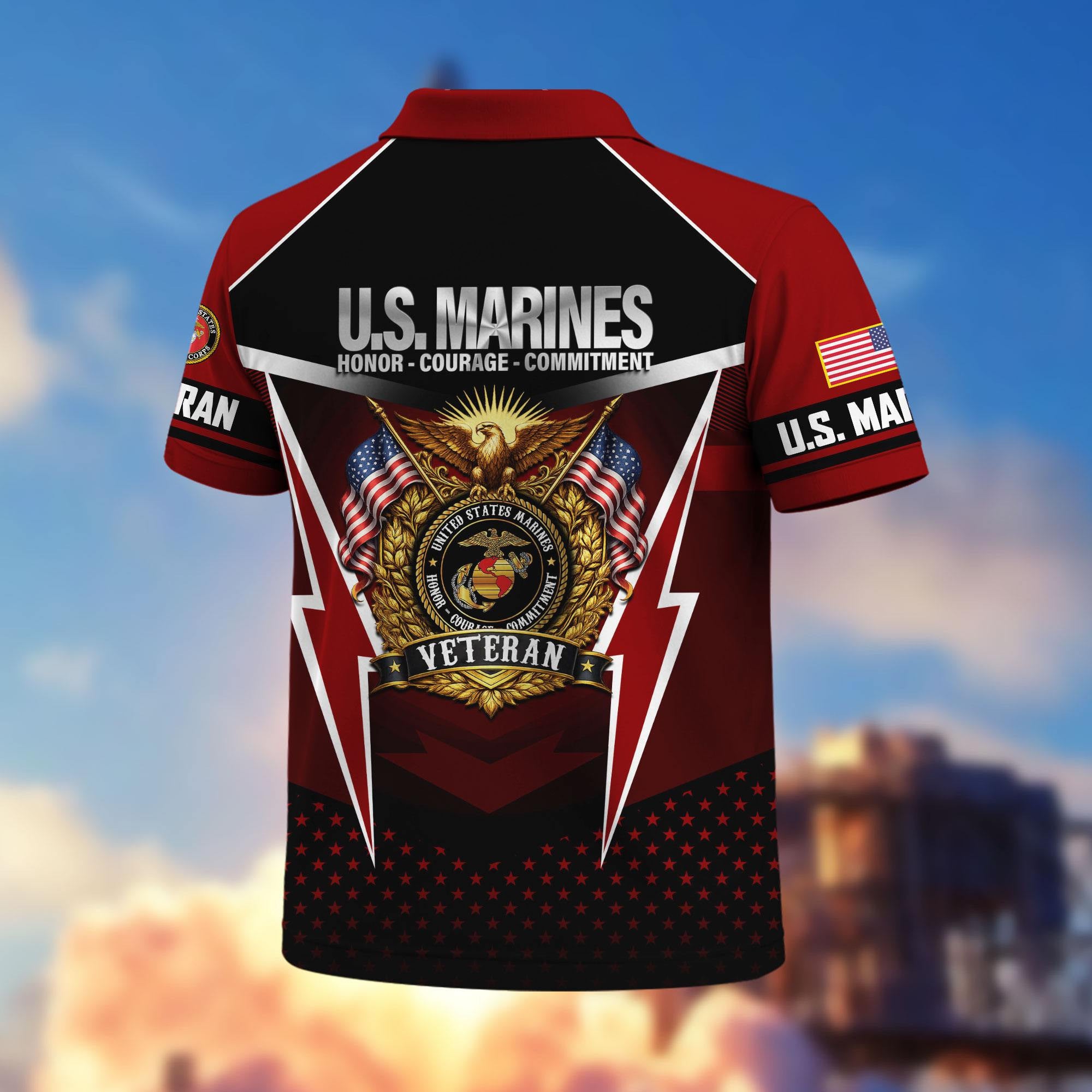Premium US Veterans Polo Shirt, Gifts For US Veterans, Gifts On Father's Day, Veterans Day.