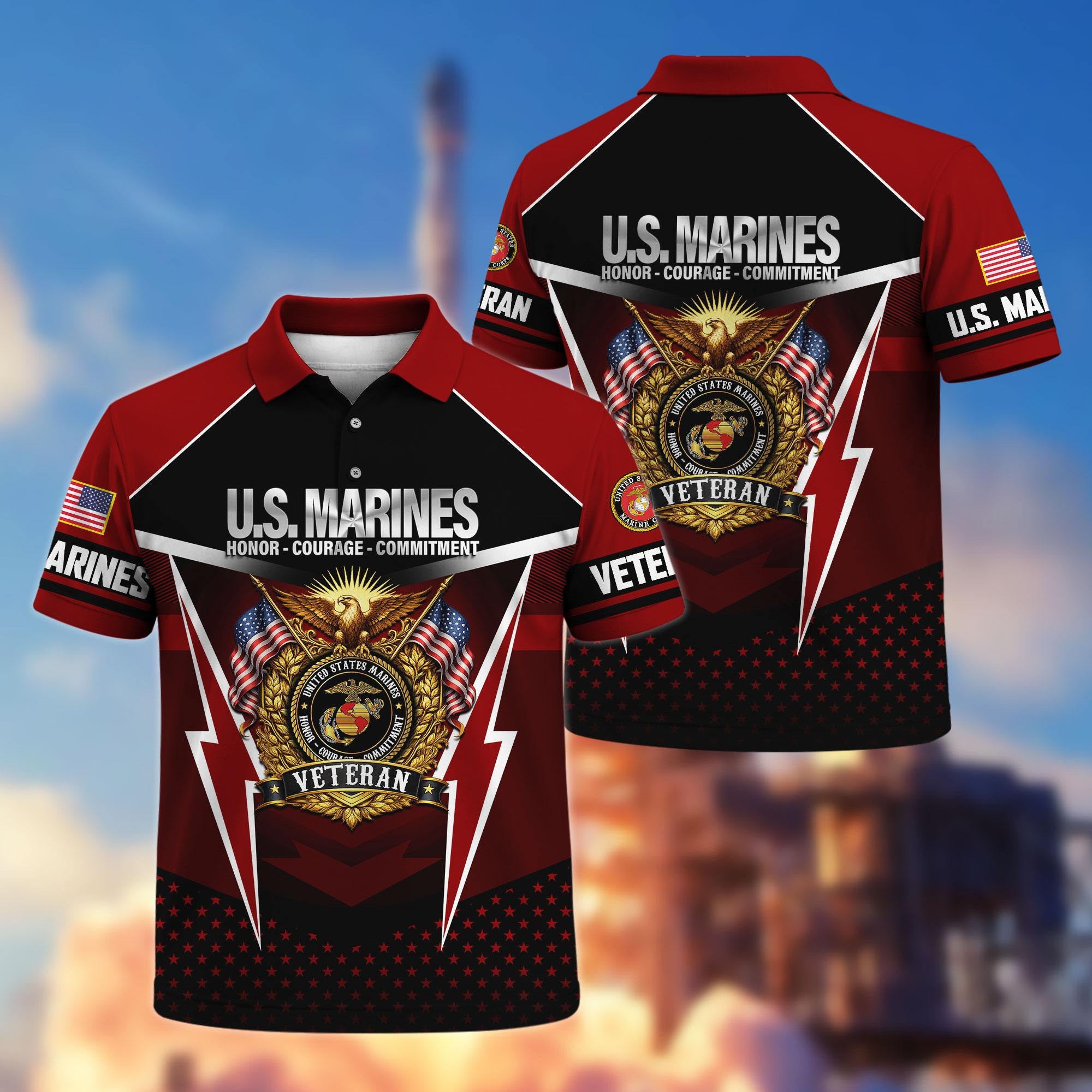 Premium US Veterans Polo Shirt, Gifts For US Veterans, Gifts On Father's Day, Veterans Day.