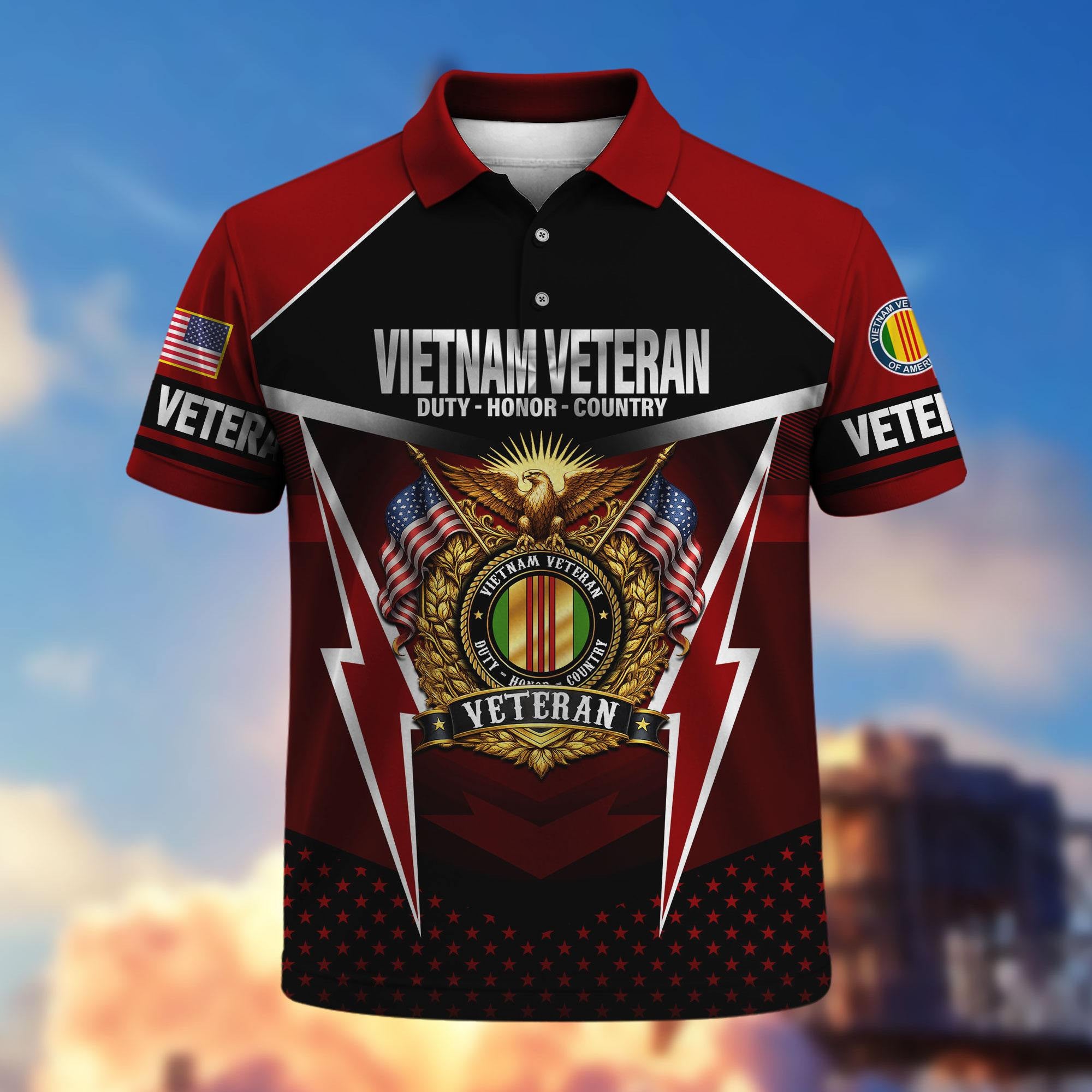 Premium US Veterans Polo Shirt, Gifts For US Veterans, Gifts On Father's Day, Veterans Day.