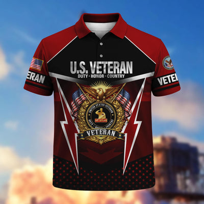 Premium US Veterans Polo Shirt, Gifts For US Veterans, Gifts On Father's Day, Veterans Day.