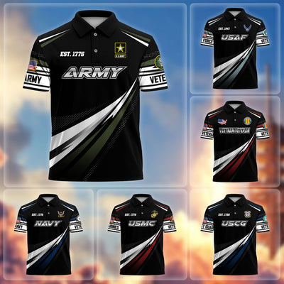 Premium US Veterans Polo Shirt, Gifts For US Veterans, Gifts On Father's Day, Veterans Day.