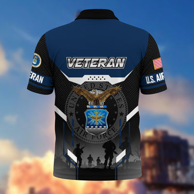Premium US Veterans Polo Shirt, Gifts For US Veterans, Gifts On Father's Day, Veterans Day.