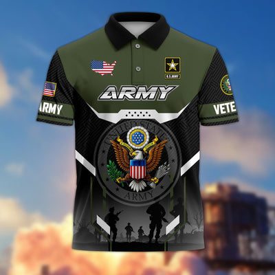 Premium US Veterans Polo Shirt, Gifts For US Veterans, Gifts On Father's Day, Veterans Day.