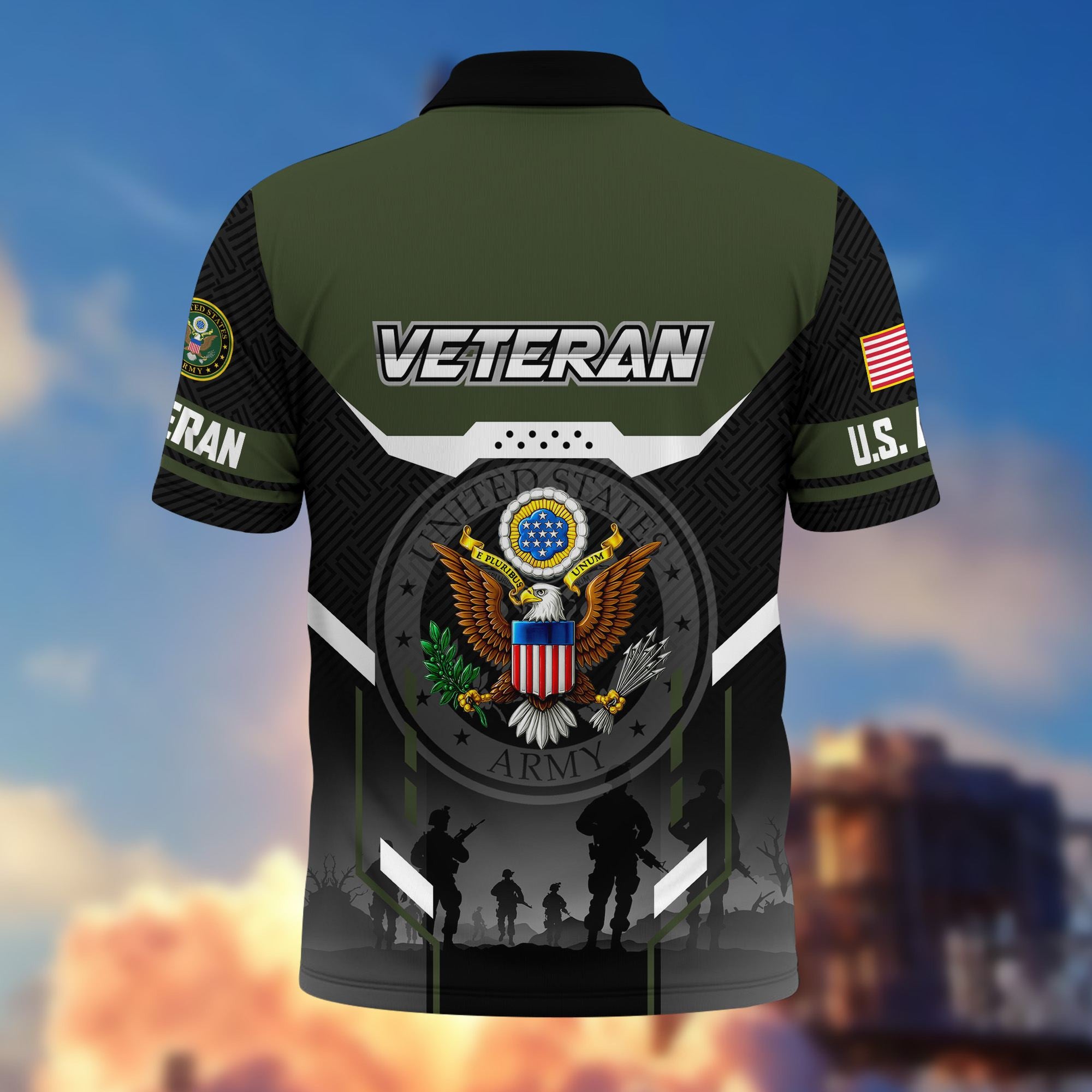 Premium US Veterans Polo Shirt, Gifts For US Veterans, Gifts On Father's Day, Veterans Day.