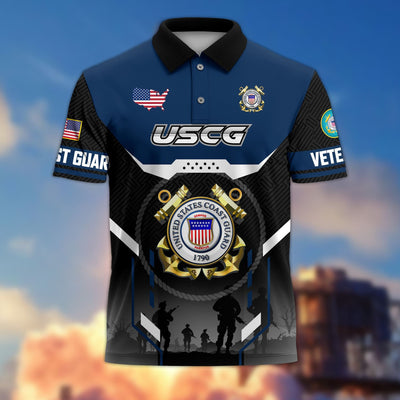 Premium US Veterans Polo Shirt, Gifts For US Veterans, Gifts On Father's Day, Veterans Day.
