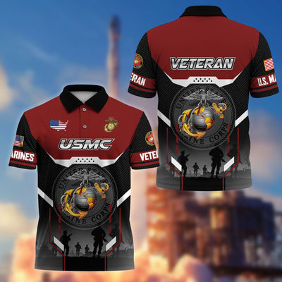 Premium US Veterans Polo Shirt, Gifts For US Veterans, Gifts On Father's Day, Veterans Day.
