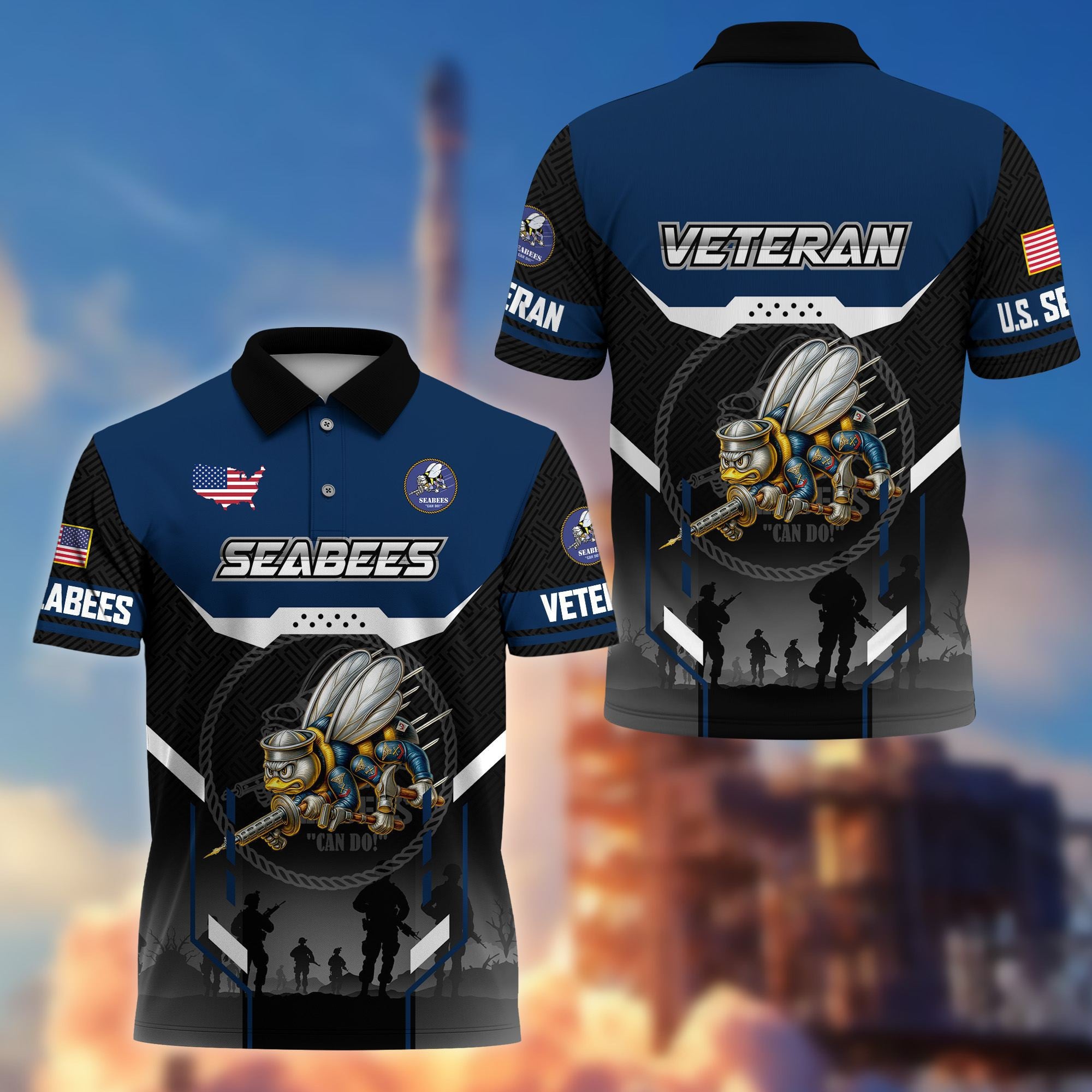 Premium US Veterans Polo Shirt, Gifts For US Veterans, Gifts On Father's Day, Veterans Day.