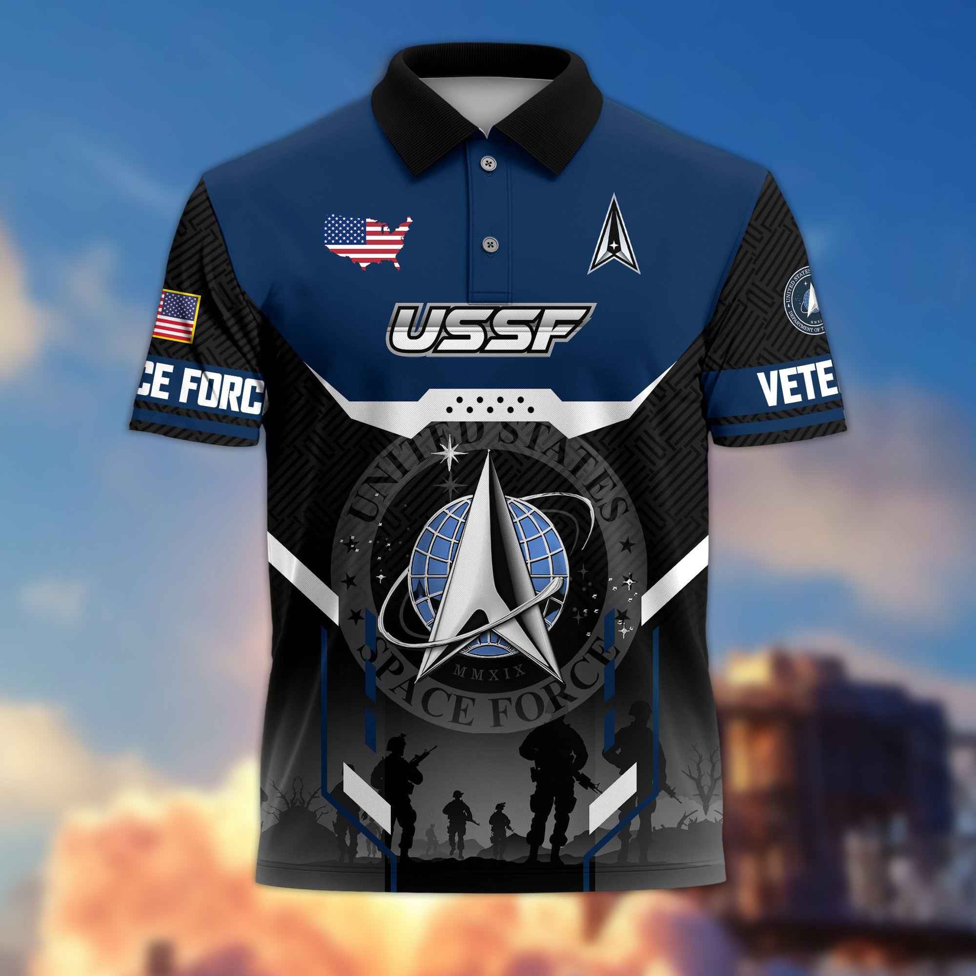 Premium US Veterans Polo Shirt, Gifts For US Veterans, Gifts On Father's Day, Veterans Day.