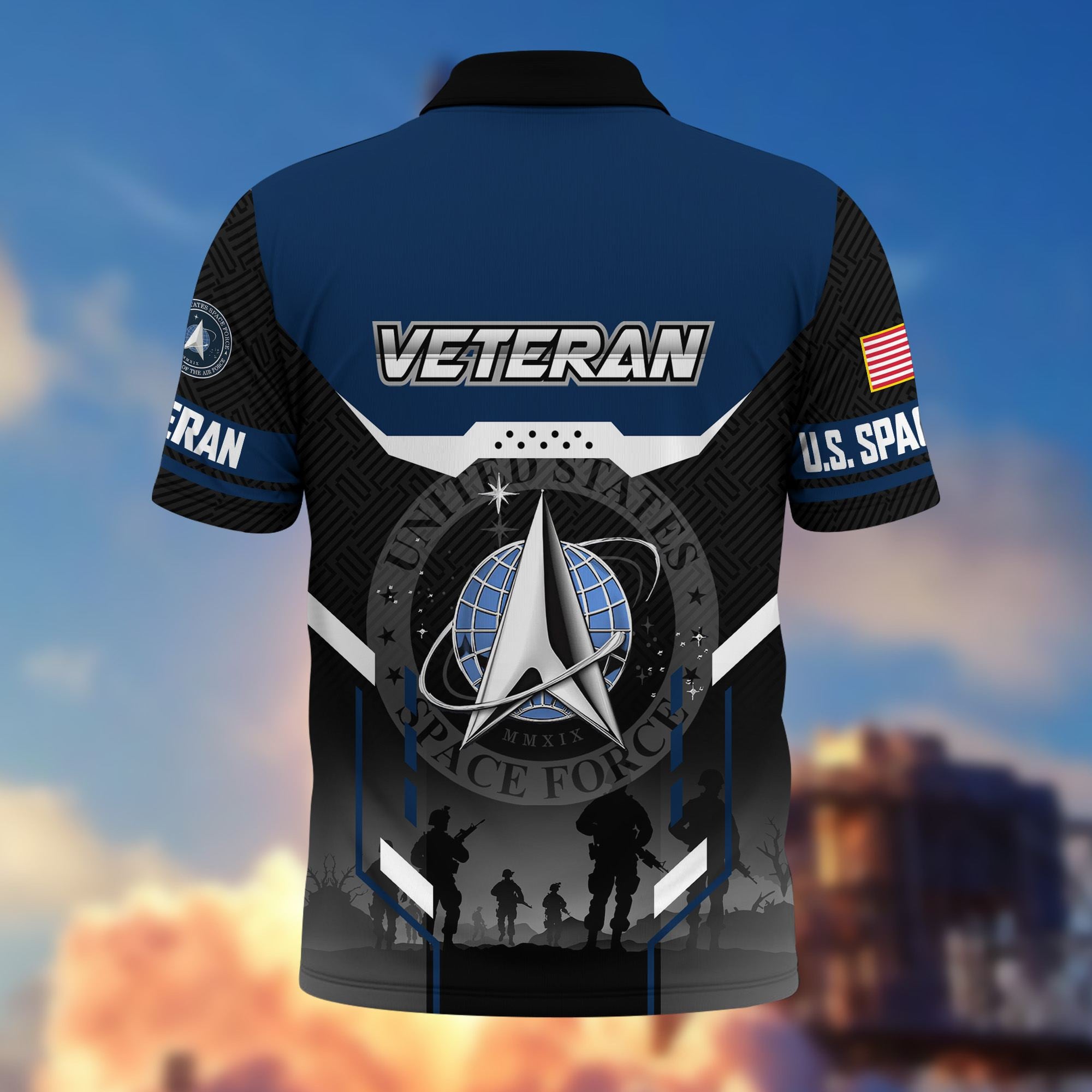Premium US Veterans Polo Shirt, Gifts For US Veterans, Gifts On Father's Day, Veterans Day.