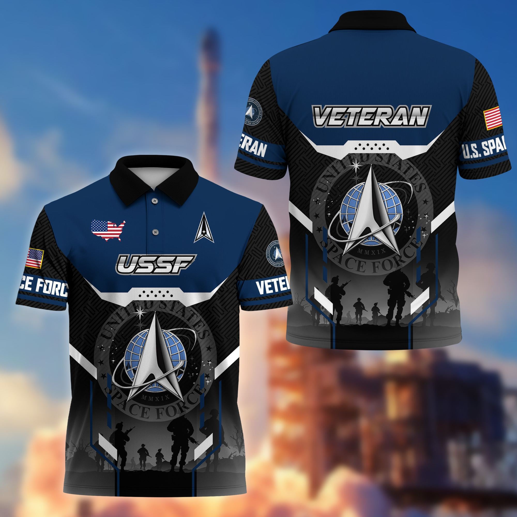 Premium US Veterans Polo Shirt, Gifts For US Veterans, Gifts On Father's Day, Veterans Day.