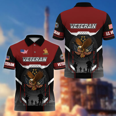 Premium US Veterans Polo Shirt, Gifts For US Veterans, Gifts On Father's Day, Veterans Day.