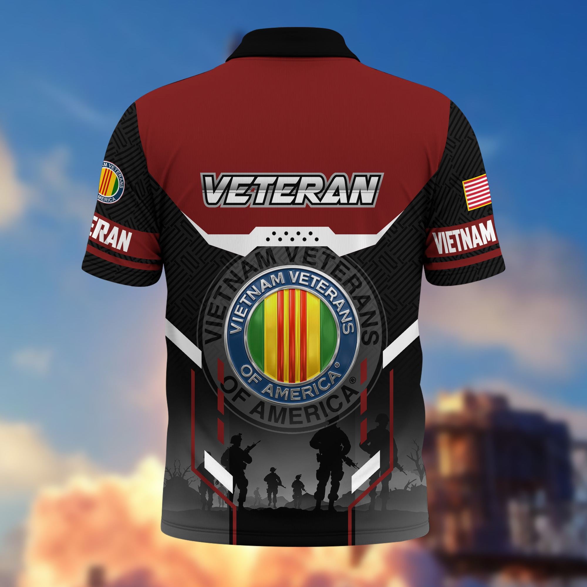 Premium US Veterans Polo Shirt, Gifts For US Veterans, Gifts On Father's Day, Veterans Day.